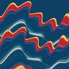 Dark blue background with waves of colored lines for your projects.