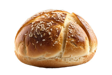 Crusty bread roll, high quality stock photo, full body centered isolation on white background, exhibiting fine texture details, crisp edges, soft natural light, shadow detail highlighting contours