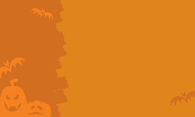 Vintage Orange Halloween Pumpkins with Bats Rough Swipe Split Panel Vector Landscape Background