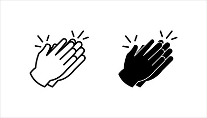 clapping icon set, vector illustration, ideal for visual celebrations, and introductions isolated on a white background.