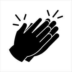 clapping icon, vector illustration, ideal for visual celebrations, and introductions isolated on a white background.