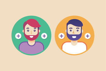 Two men with beards are shown, one of whom has a speech bubble indicating he is speaking or sharing an idea.