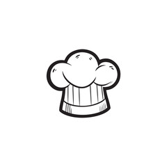 Cook Hat Icon - Simple Line Art Chef Toque Illustration.