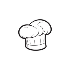 Cook Hat Icon - Simple Line Art Chef Toque Illustration.