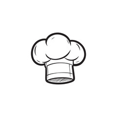 Chef Hat Icon - Linear Toque Vector Illustration.