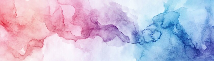 Abstract watercolor art with a gradient of red, purple, and blue hues. Artistic background ideal for creative projects and design inspiration.