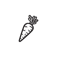 Simple Carrot Icon - Outline Design for Diet and Health Graphics.