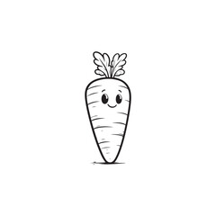 Carrot Outline Icon - Diet Themed Vector for Web Design.