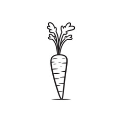 Carrot Outline Icon - Diet Themed Vector for Web Design.