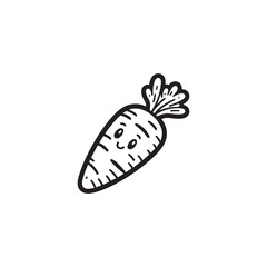 Carrot Outline Icon - Diet Themed Vector for Web Design.