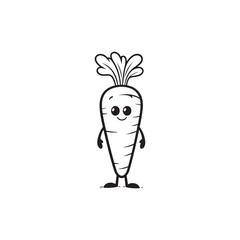 Outline Carrot Icon for Diet and Nutrition Websites.