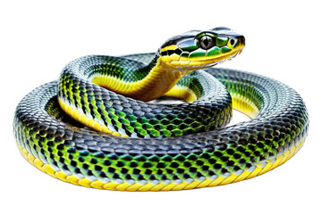 Obraz premium Single snake, full body, centered, isolated on white background, stock photograph style, high quality, ultra clear, vivid colors, highly detailed
