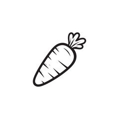 Diet-Friendly Carrot Icon - Vector Outline Isolated on White.