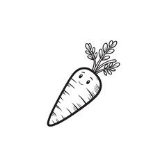 Healthy Carrot Icon - Outline Vector for Web Design.