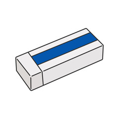 Simple eraser icon vector illustration hand drawn for school supplies, eraser icon in lineal color style