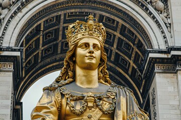 Obraz premium Colorful dessert arrangement with artistic edible creations