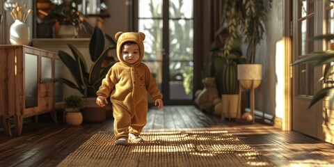 Adorable Toddler in a Bear Costume