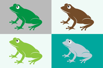 Playful Cartoon Frog Illustration with Big Eyes and a Wide Smile