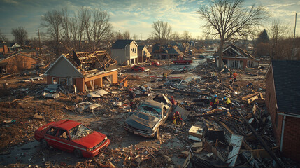 災害後の復興と救助活動