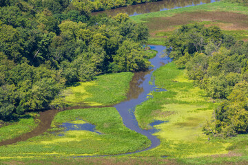 Aerial View of Mississippi River Backwaters