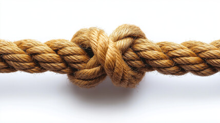 Knotted rope isolated on a white background