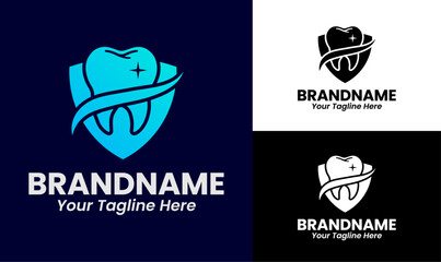 Simple Shield Tooth Logo Design for Dental Services and Teeth Brand
