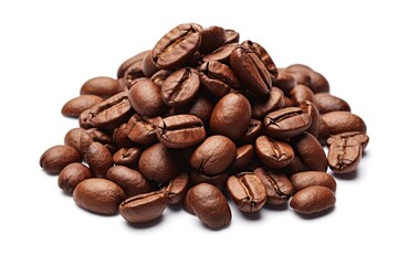 Fototapeta premium A heaping pile of freshly roasted coffee beans, their enticing aroma filling the air.