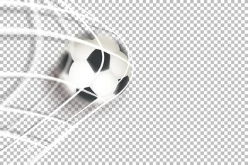 The ball in the soccer net. Goal vector concept. 3d vector banner with copy space © tovovan