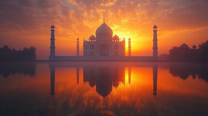 Fototapeta premium Taj Mahal Sunset