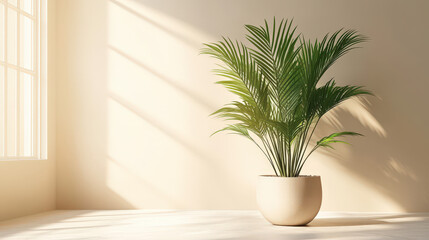 Fototapeta premium Plant in a vase on the table, a simple yet elegant arrangement