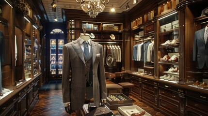 Fototapeta premium man men clothing and accessories luxury store interior