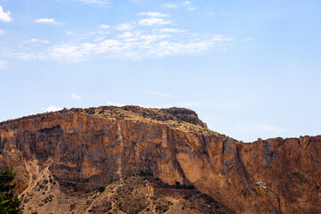 dark orange mountain near Areni, Armenia in summer