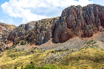 colorful rocks of gorge around Noravank monastery