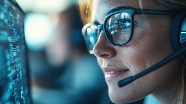 A person wearing headphones intensely work on coding at their computer, showcasing dedication and concentration in a modern programming environment.