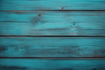 Obraz premium Processed collage of dark cyan blue wooden background texture. Background for banner