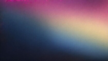 Fototapeta premium Abstract Grainy Gradient Background Featuring Glowing Blue, Pink, and Yellow Color Waves on a Black Dark Backdrop, Creating a Vivid and Eye-Catching Visual Effect for Modern Designs