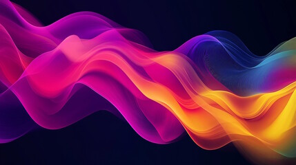 Obraz premium Abstract flowing waves of vibrant pink, purple, and orange colors. Concept of energy, flow, and digital design