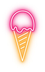 Neon ice cream icon