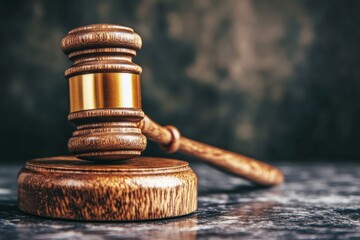 Law theme, gavel or mallet of the judge, lawyer enforcement officers, evidence-based cases taken into account in the court abount business, legislation.