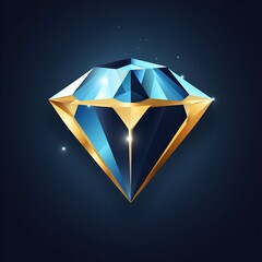 Fototapeta premium BLUE AND GOLD DIAMOND LOGO
