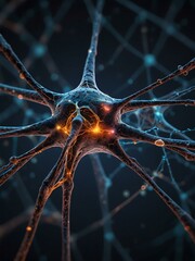 Detailed illustration of interconnected neurons and neural networks.