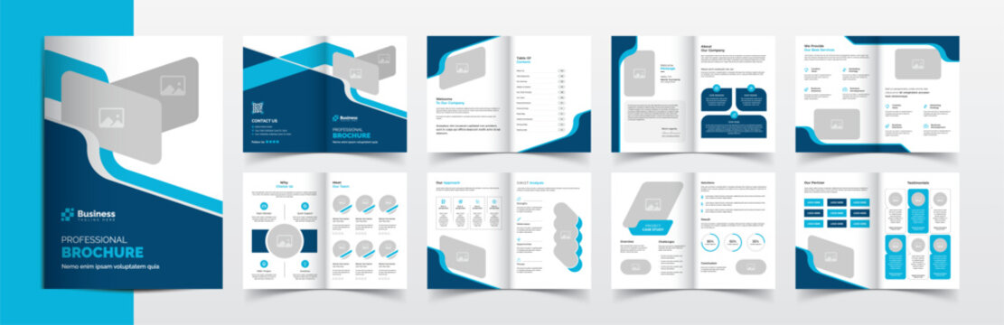 Clean and simple brochure template layout design for  company profile, booklet design, business proposal, annual report, business plan