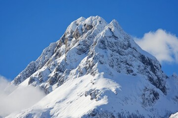 Mountain peak in snow, Zakopane, Poland, ai