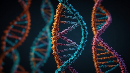 DNA strands in genetic research.