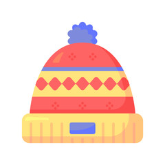 Beanie icon. beanie, hat, cap, winter, fashion, warm, clothing, christmas, accessory, season. Vector icon illustration