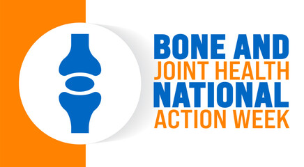 Bone and Joint health national action week background or banner design template is observed every year in October. Holiday concept. Template for card, poster, placard, template. eps 10