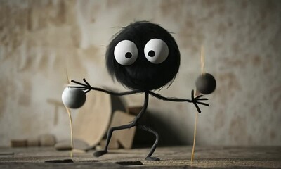Funny Cartoon Character Juggling