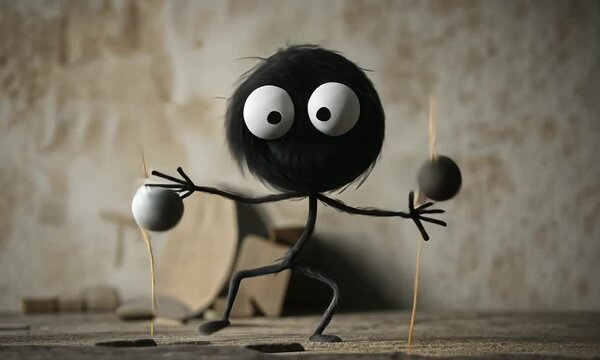 Funny Cartoon Character Juggling