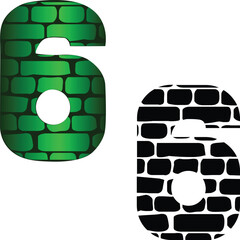 Digit 6 PNG, set of number 6, eps vector file,