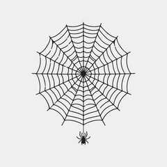 Obraz premium Hand-drawn spider web clipart halloween doodle stock vector illustration 